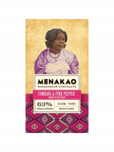 Levně Menakao tmavá čokoláda 63% combava/r.pepř 75 g