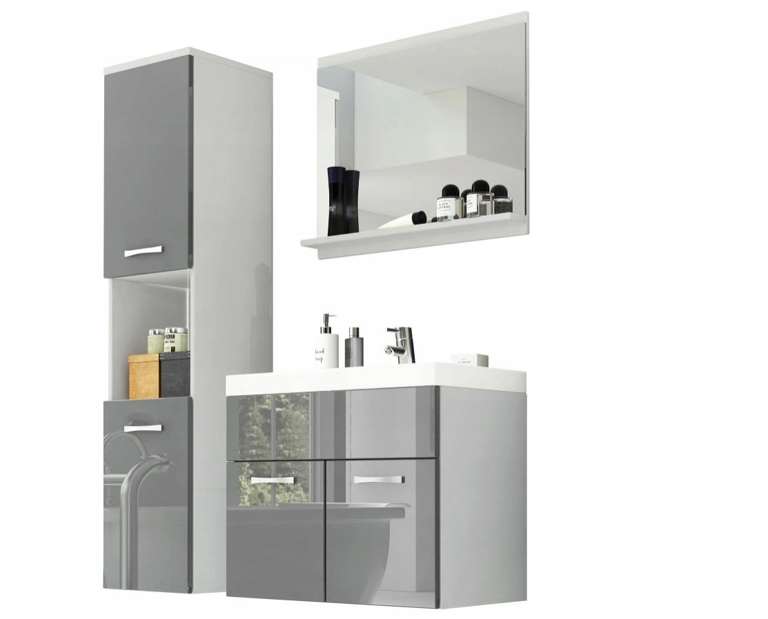 Sada koupelnového nábytku Milano, skříňka, zrcadlo, umyvadlo