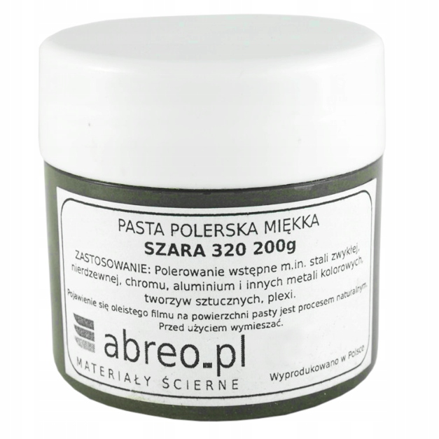 Pasta Polerska Miękka Szara 320 Stal Inox Alu Plex