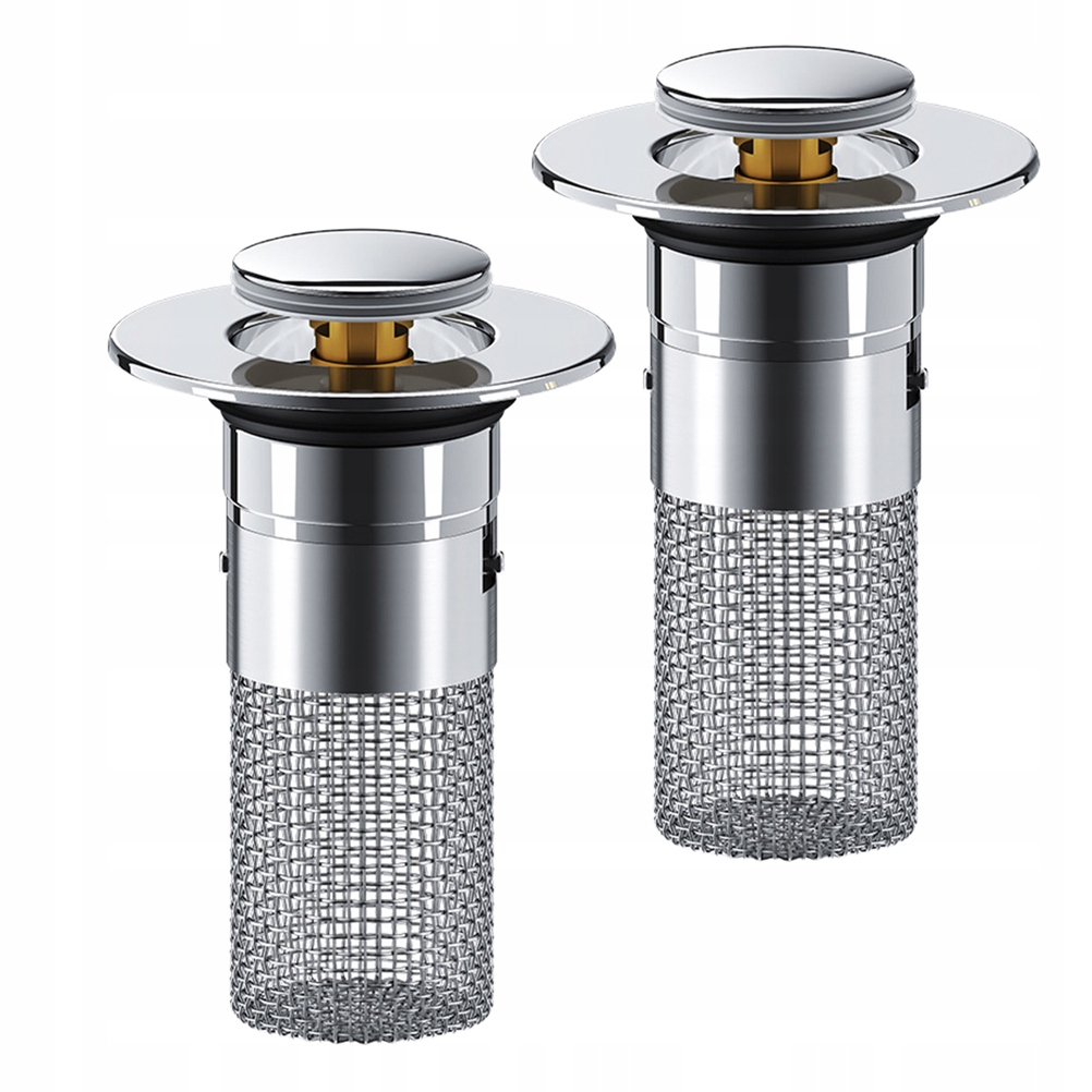 KOREK DO UMYWALKI, WCISKANY, Z FILTREM, ZAPOBIEGAJĄCY ZATYKANIU 2SZT