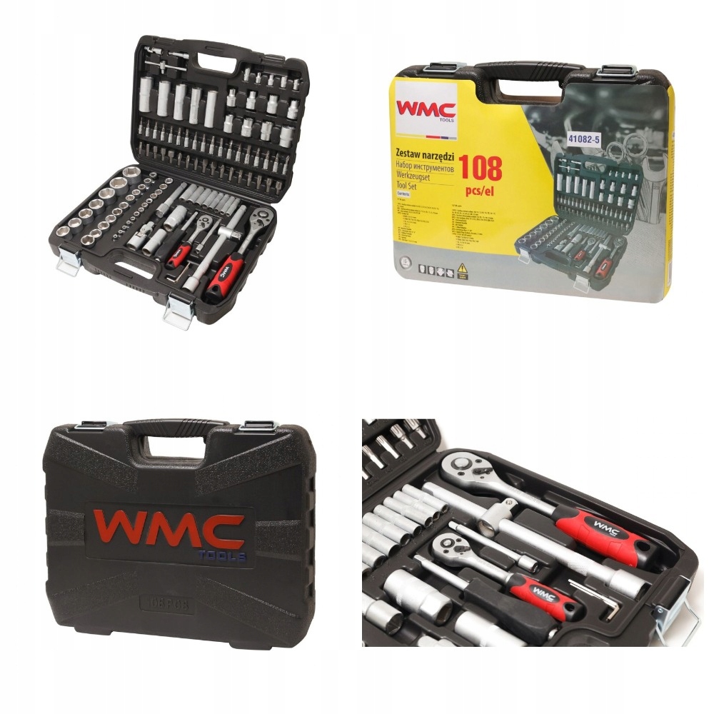 Zestaw narzędzi 108 el. 1/4" & 1/2" (6-kątnych) (4-32mm)