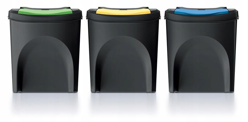 Odpadkový koš Prosperplast Sortibox 3 x 25 l recyklovaný černý