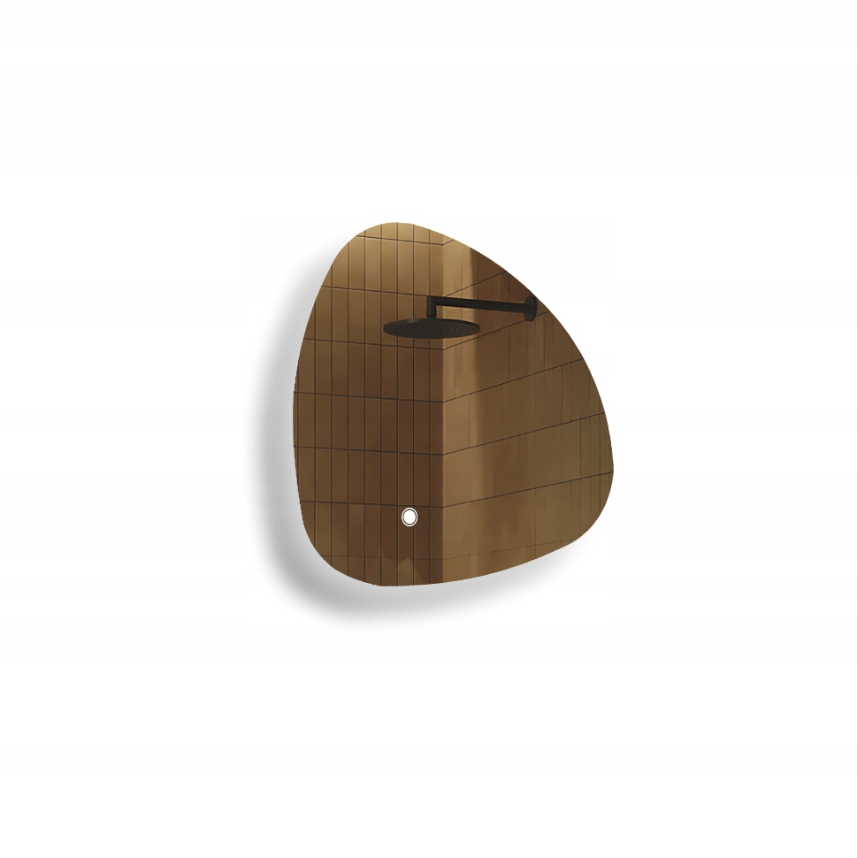 Lustro łazienkowe 54x54cm nieregularne, Led Dual, Włącznik dotykowy