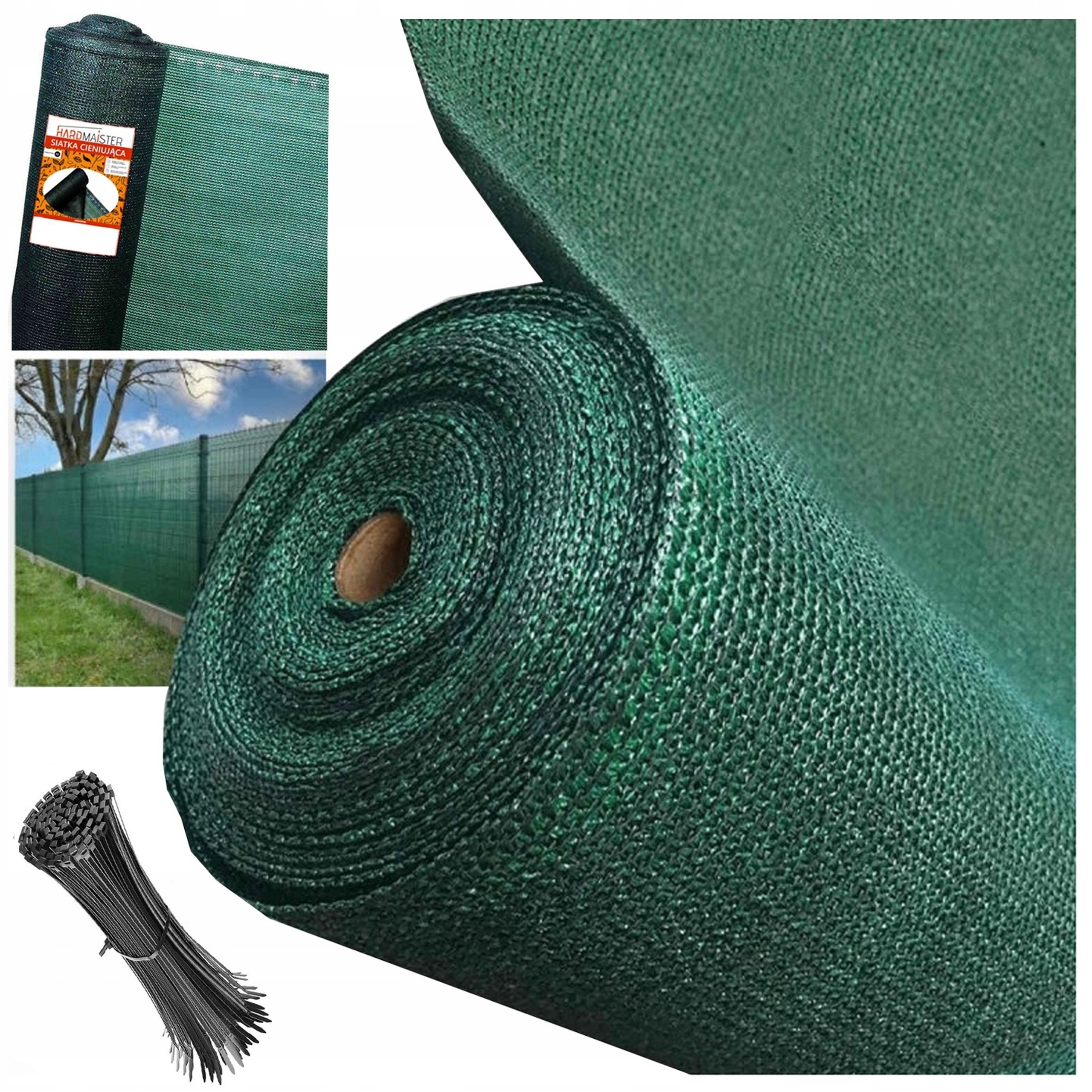 Stínící Tkanina 1,5x50m Maskující Oplocení 90% Dlouhá Životnost Zelená
