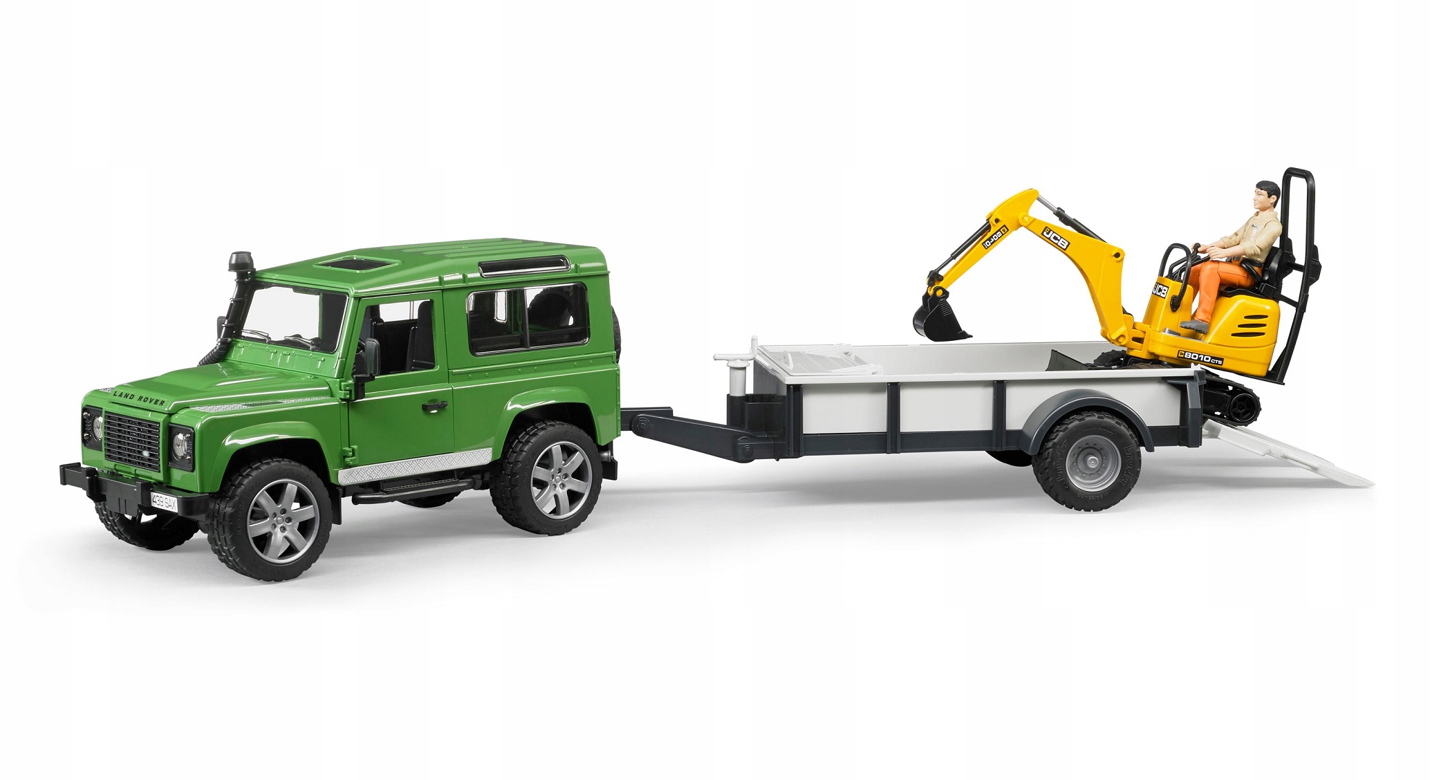 BRUDER Land Rover mikrokoparką figurka pracownika