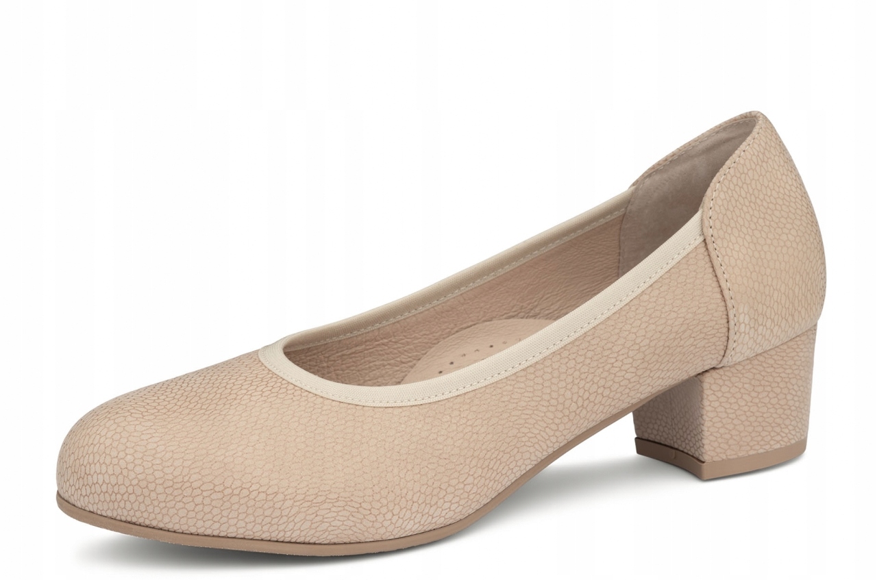 Bailar tęgość K szerokie damskie buty beżowe jasne czółenka 39