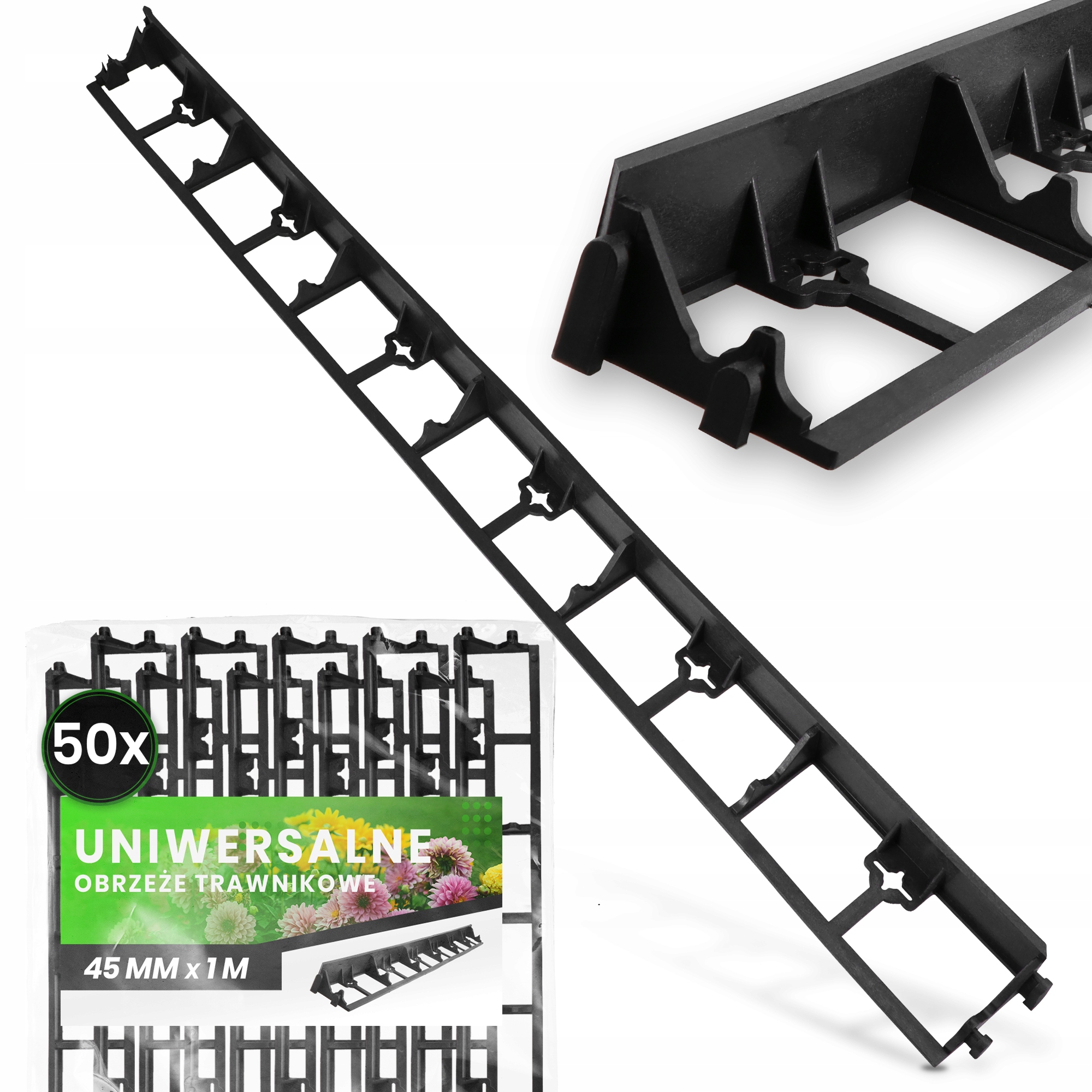 Záhradný trávnikový záhon 50 m 45 mm Palisáda trávnika Rabatek Us-t