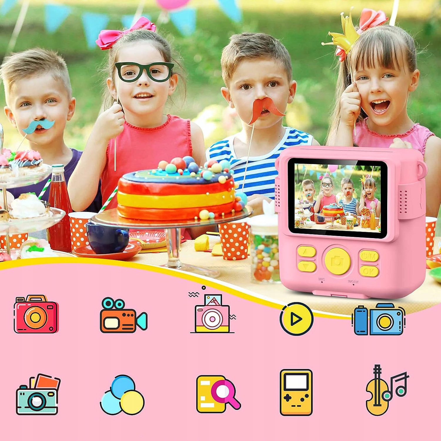 DRUKARKA TERMICZNA APARAT NATYCHMIASTOWY FOTOGRAFICZNY +3 ROLKI ZESTAW Model DRUKARKA TERMICZNA