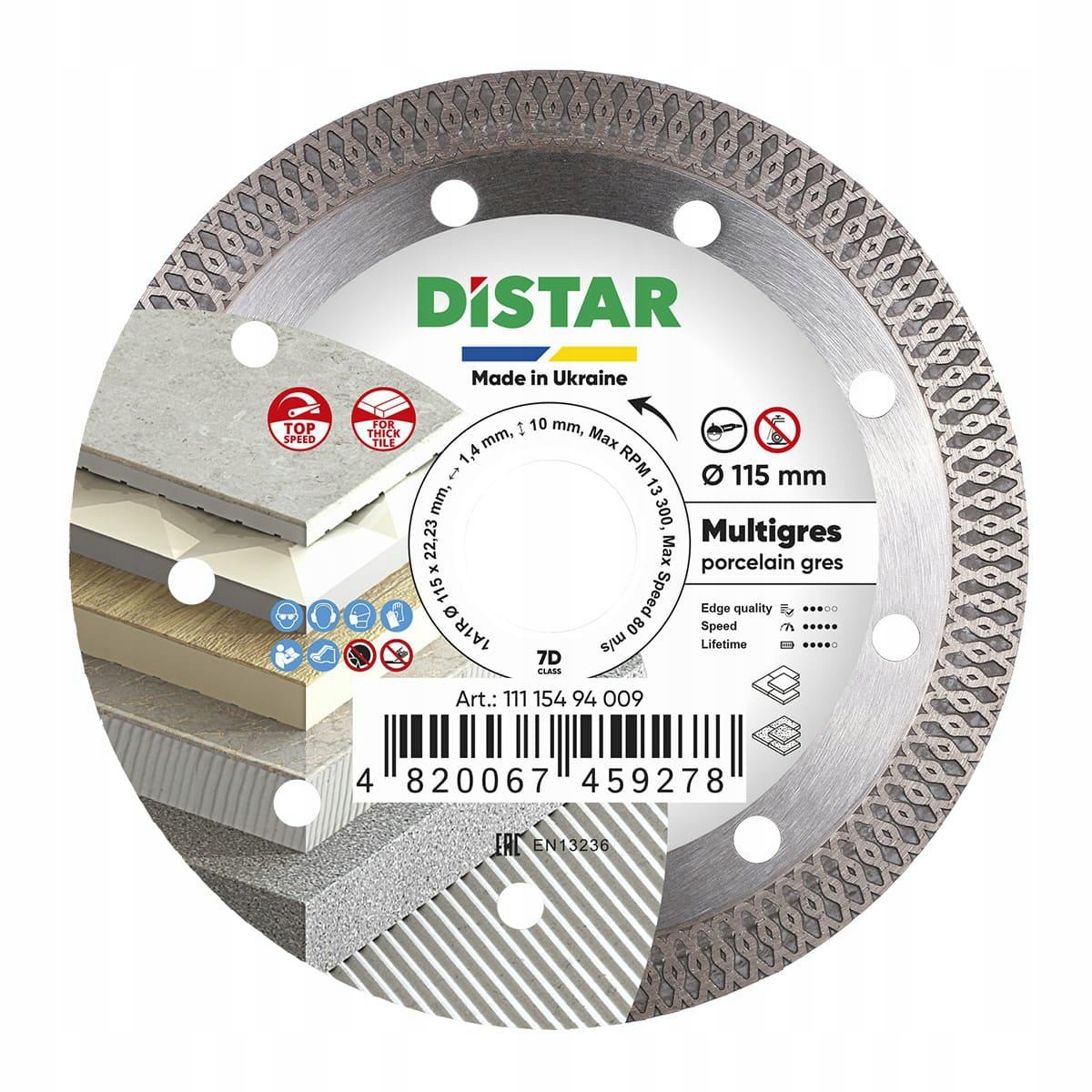 Distar Diamantový Kotouč Multigres 115 x 1,4 x 10 x 22,23 mm