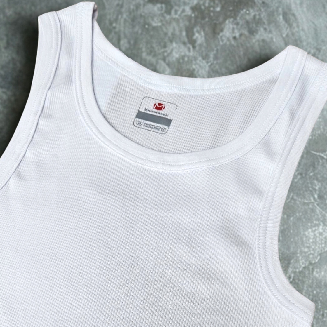 PODKOSZULKA MĘSKA NA RAMIĄCZKACH BAWEŁNA PRĄŻEK BIAŁY PODKOSZULEK MĘSKI S Marka inna