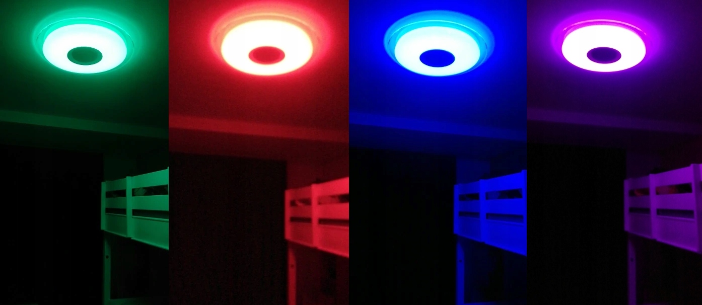 LAMPA PLAFON LED RGB 72W GŁOŚNIK BLUETOOTH+PILOT Kształt okrągły