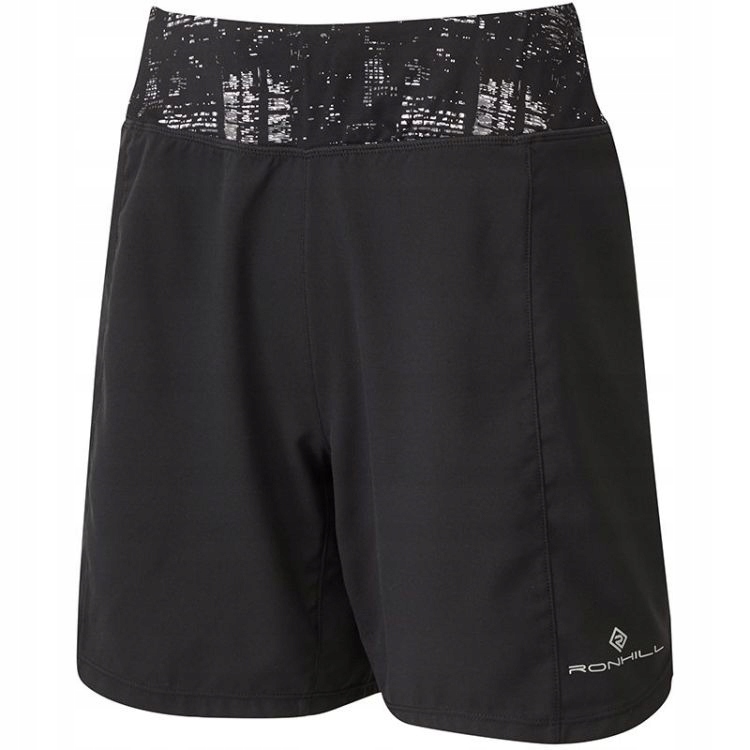 Ronhill Wmn's Life 7" Unlined Short Black Whit Rozmiar L