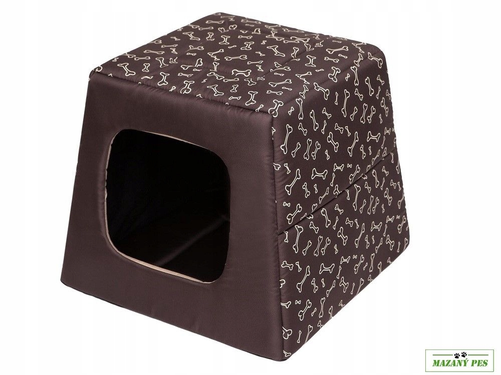 Levně Hobby Dog Pelíšek pro psa Pyramida tmavě hnědý kost Velikost: R1 37 x 3
