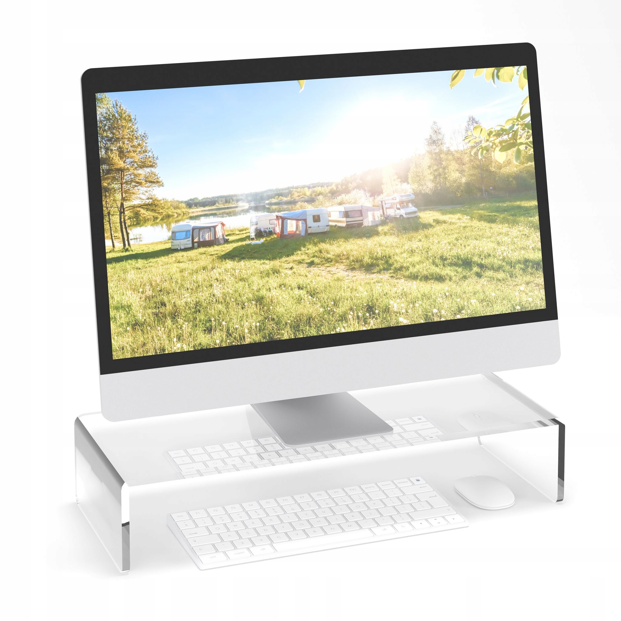 Stojak na monitor 20x50x10 Podstawka nadstawka akrylowa