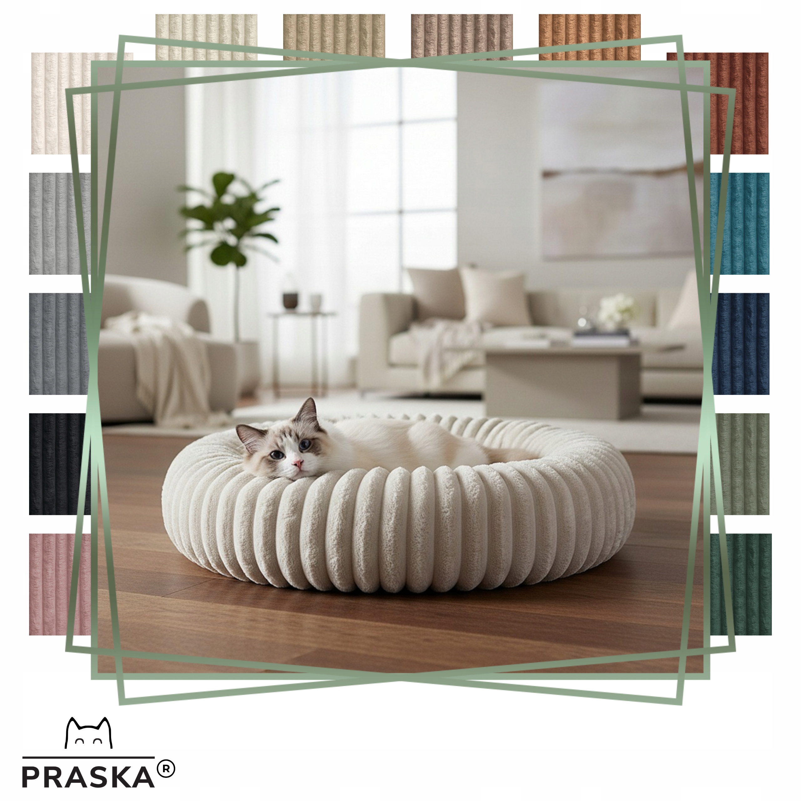 Levně Pražská pelíšek pro kočky Oponka s kožešinou 45 cm Výběr Barev