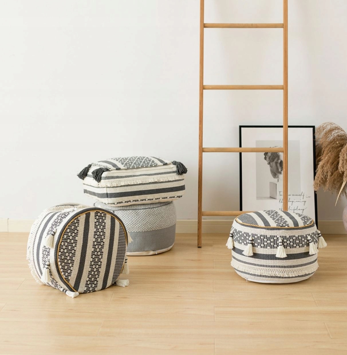 pufa podłogowa boho marokańska etno bohemian z frędzlami Kolekcja Maroko