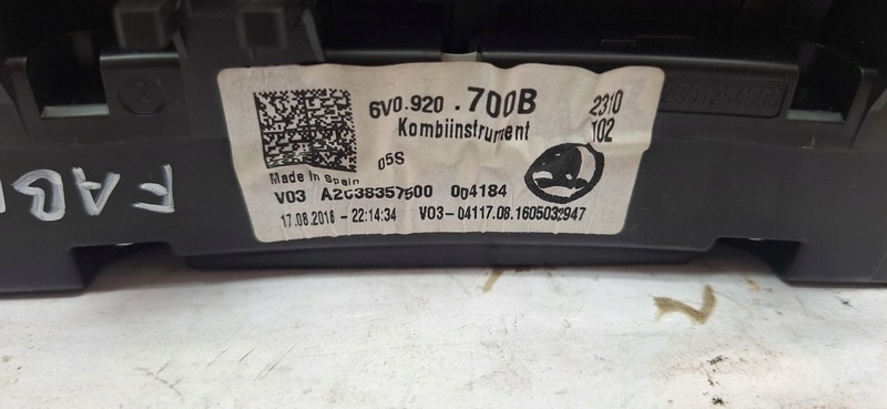 dials SKODA FABIA III 6V0920700B
