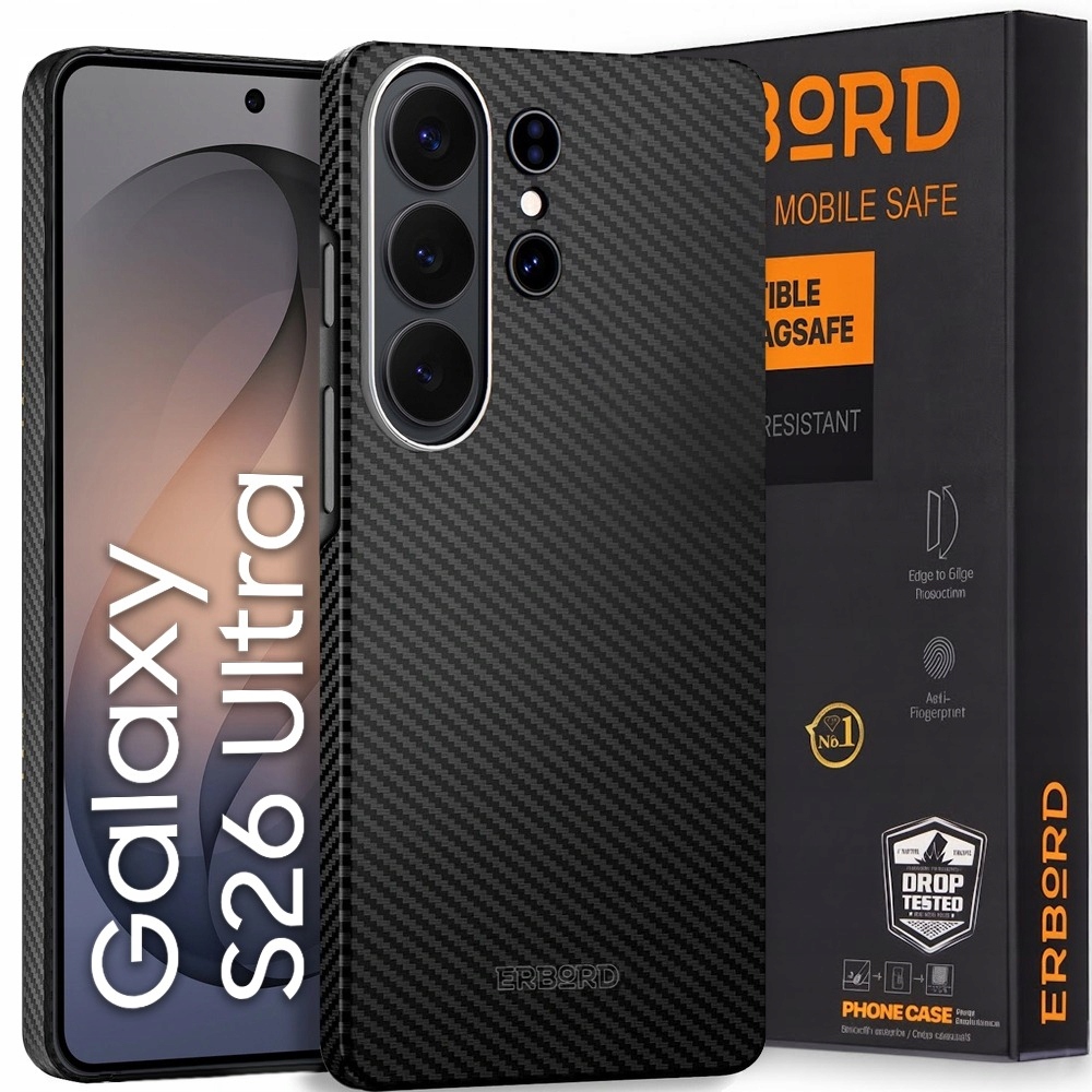 Pouzdro pro Galaxy S26 Ultra Erbord Full Kevlar Aramid s lehkým zadní kryt pro MagSafe