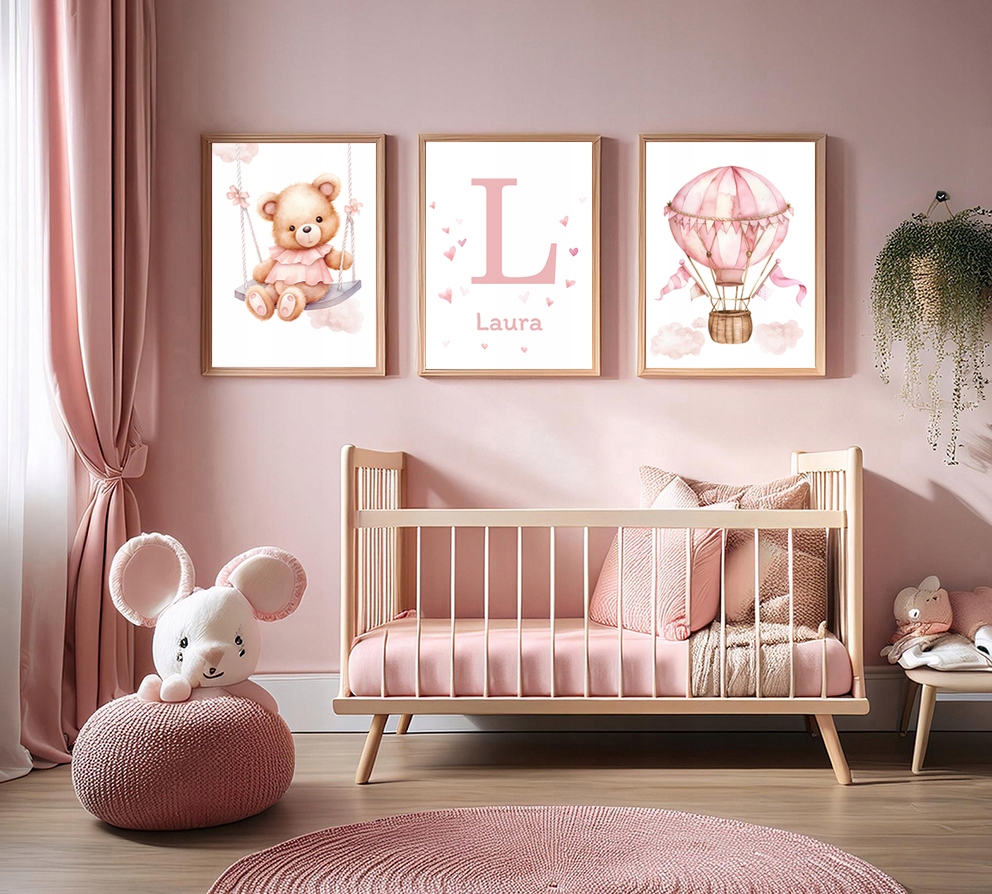 Obrazki do pokoju dziewczynki, PLAKATY 3 x 30x40cm dzieci misie #815 Marka KMBpress