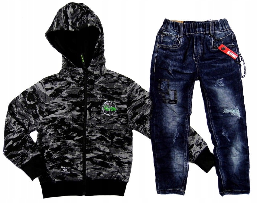 

Komplet jeansy i bluza 5172 Vacations 3/4Y szary