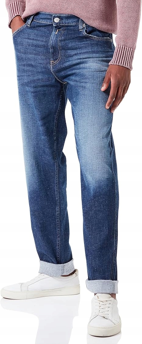 Replay Džíny Jednoduché, Tmavší Denim S Oděrkami 32/34 6FA