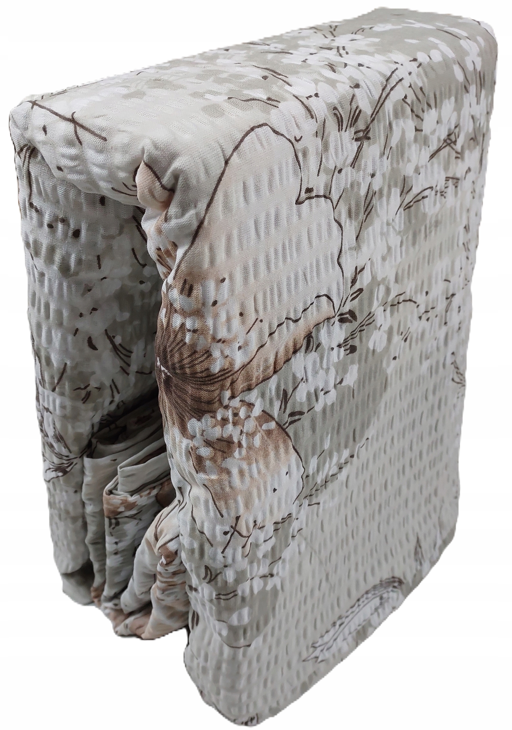 Pościel Z Kory Kora 160X200 Bawełna 100% Bielawa Szarobeżowa Kwiaty