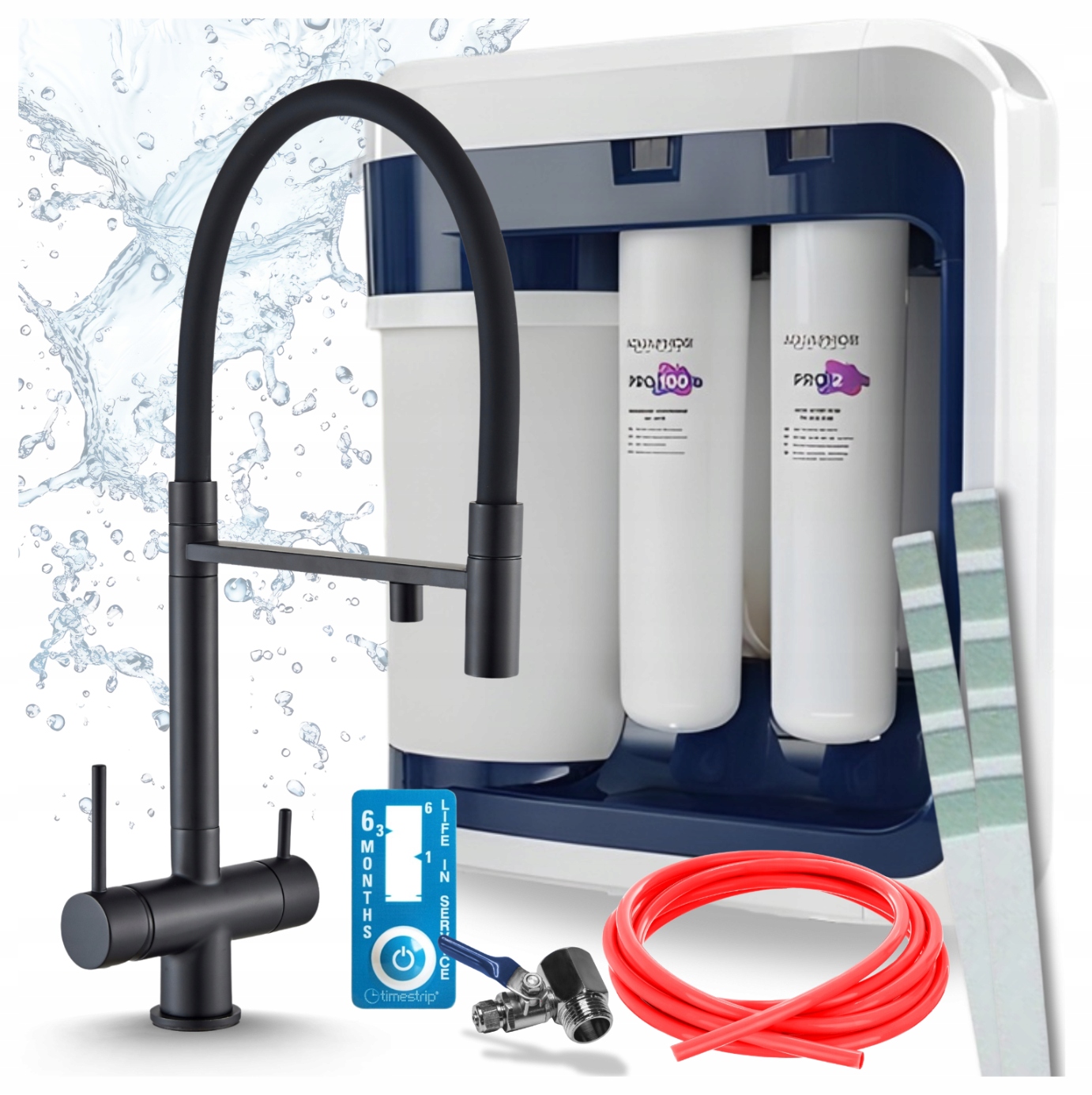 Kuchynský Kohútik Pružný Čierny Filter Aquaphor RO202S Pro Reverzná Osmóza