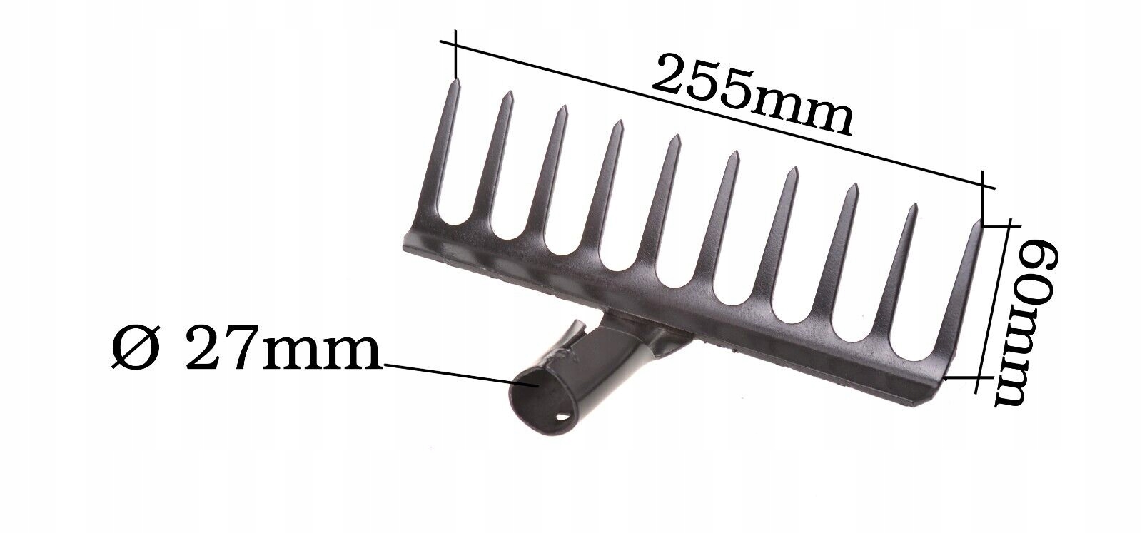 Grabie metalowe solidne czarne 10 zębów EAN (GTIN) 5906063002898