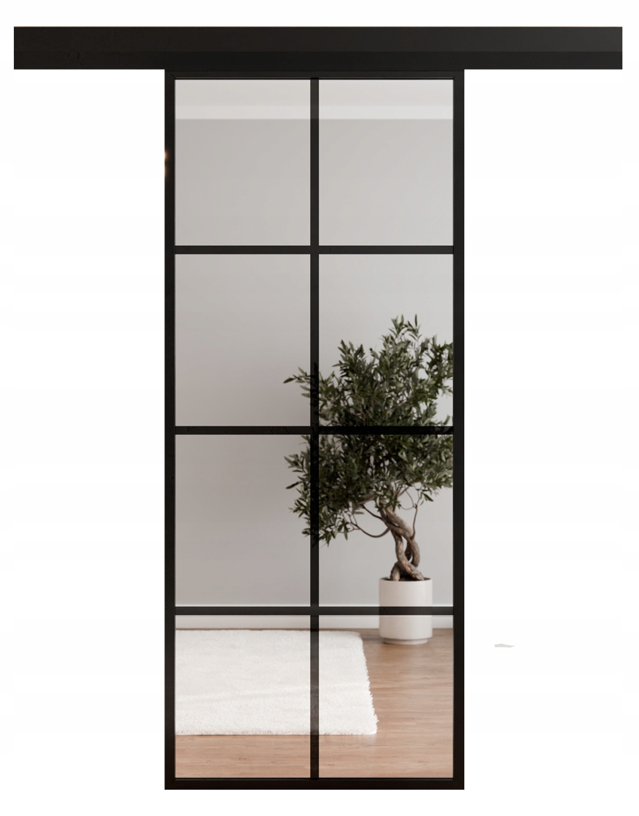 Drzwi Szklane Przesuwne System 65 cm Lustro 8A