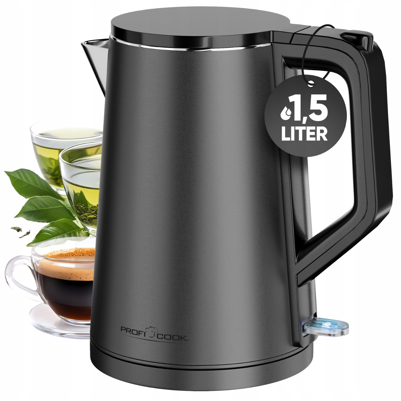 Czajnik elektryczny 1,5L ProfiCook Pc-wk bezprzewodowy stal nierdzewna