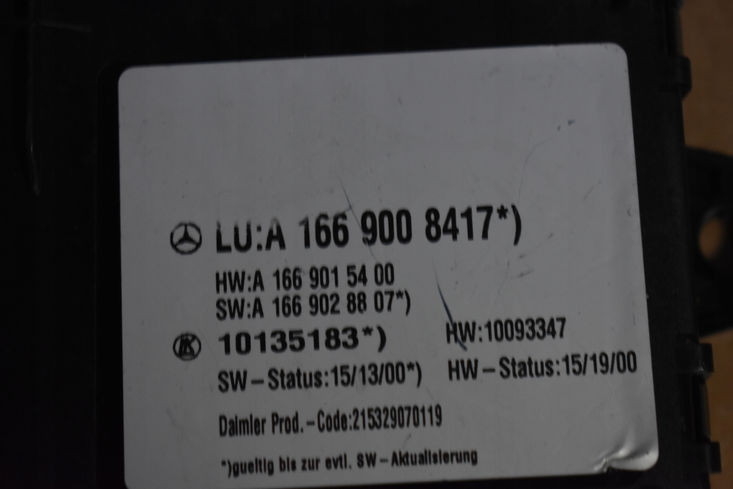 IDEALNY module control unit springing MERCEDES W166 1 9