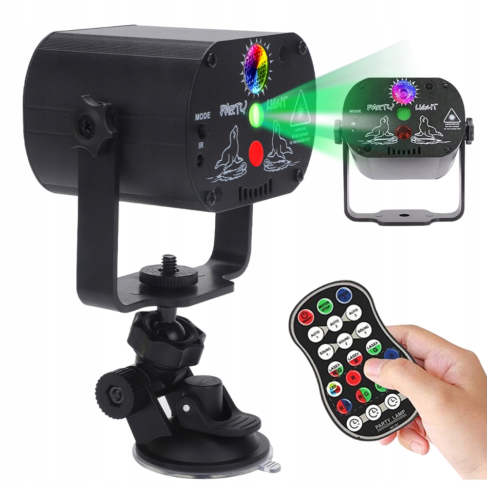 Diskotékový Projektor Disco Laserový Reflektor Rgb Ovládání Hlasu Dálkové Ovládání