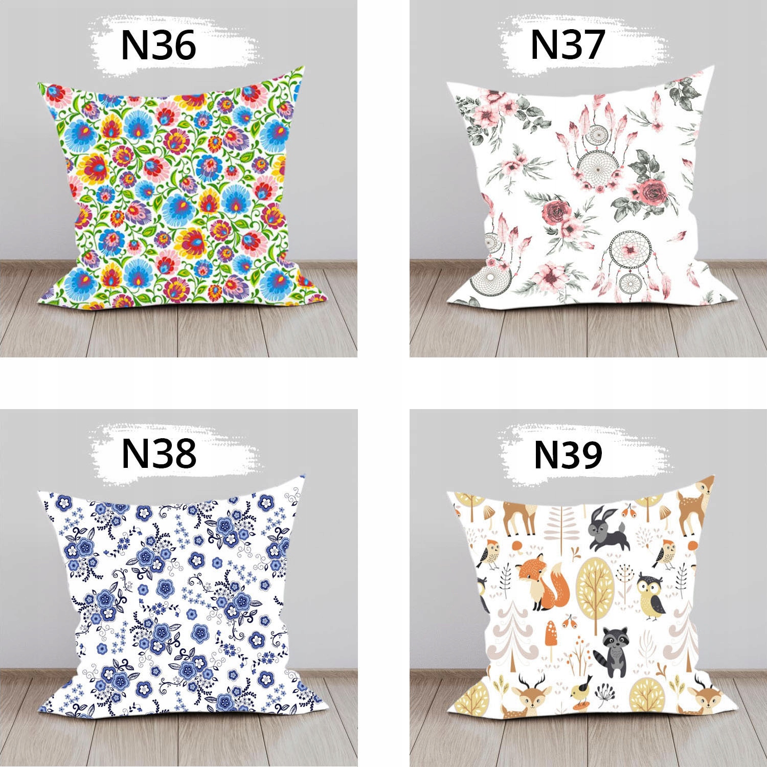 Poszewka na poduszkę 40x40 *100% bawełna*60 WZORÓW Wymiary poduszki 40x40cm