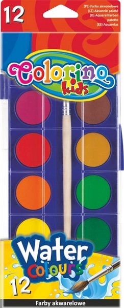 COLORINO FARBY AKWARELOWE 12 KOLORÓW PASTYLKA MAŁE