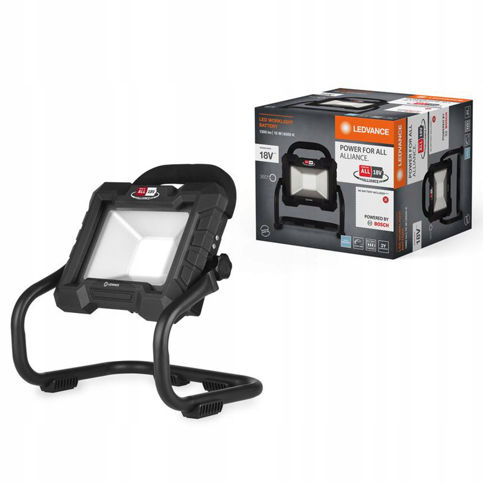 Led reflektor 15W 1300lm 6500K s otočnou hlavou Worklights