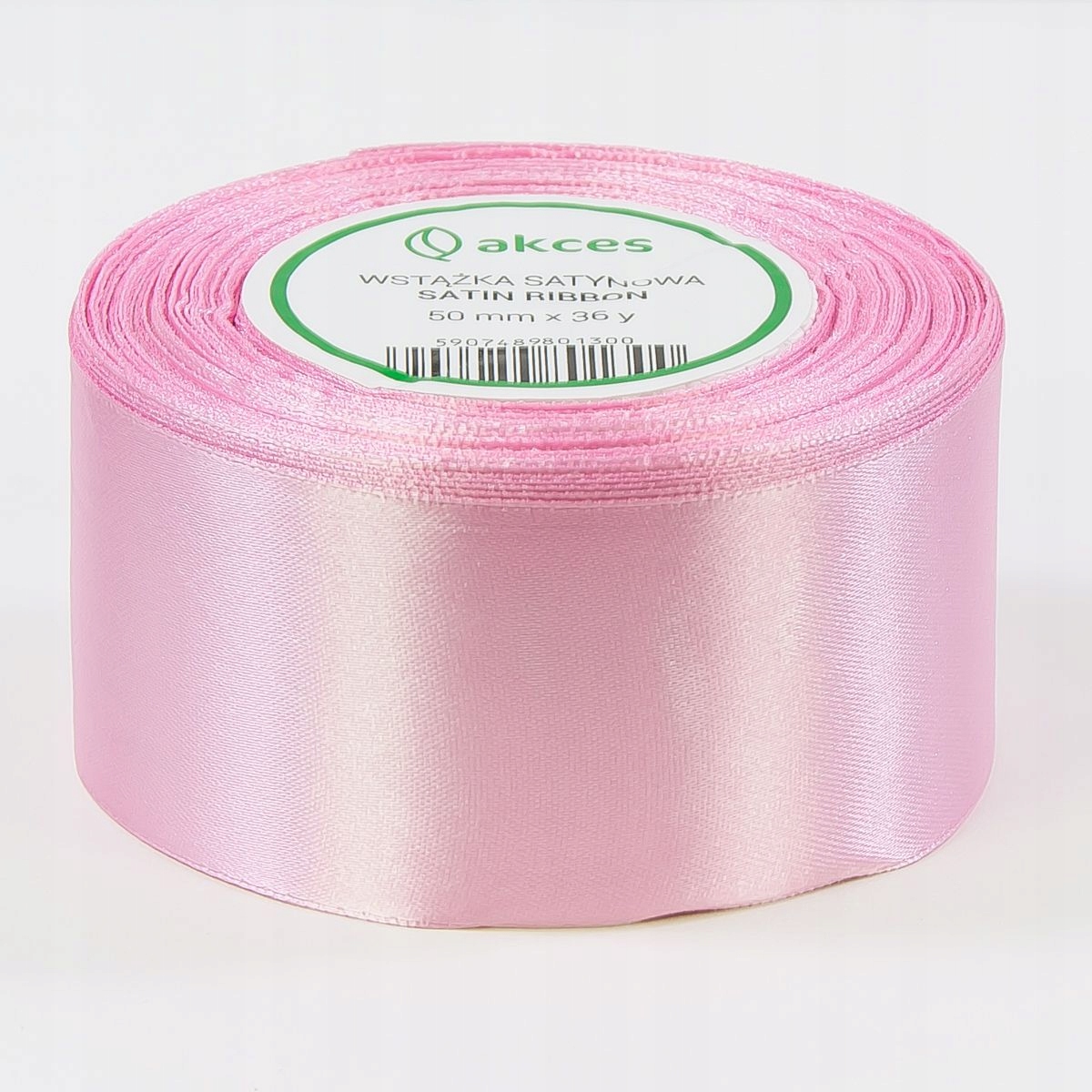 

Tasiemka satynowa wstążka 50mm jasnoróżowa 32m