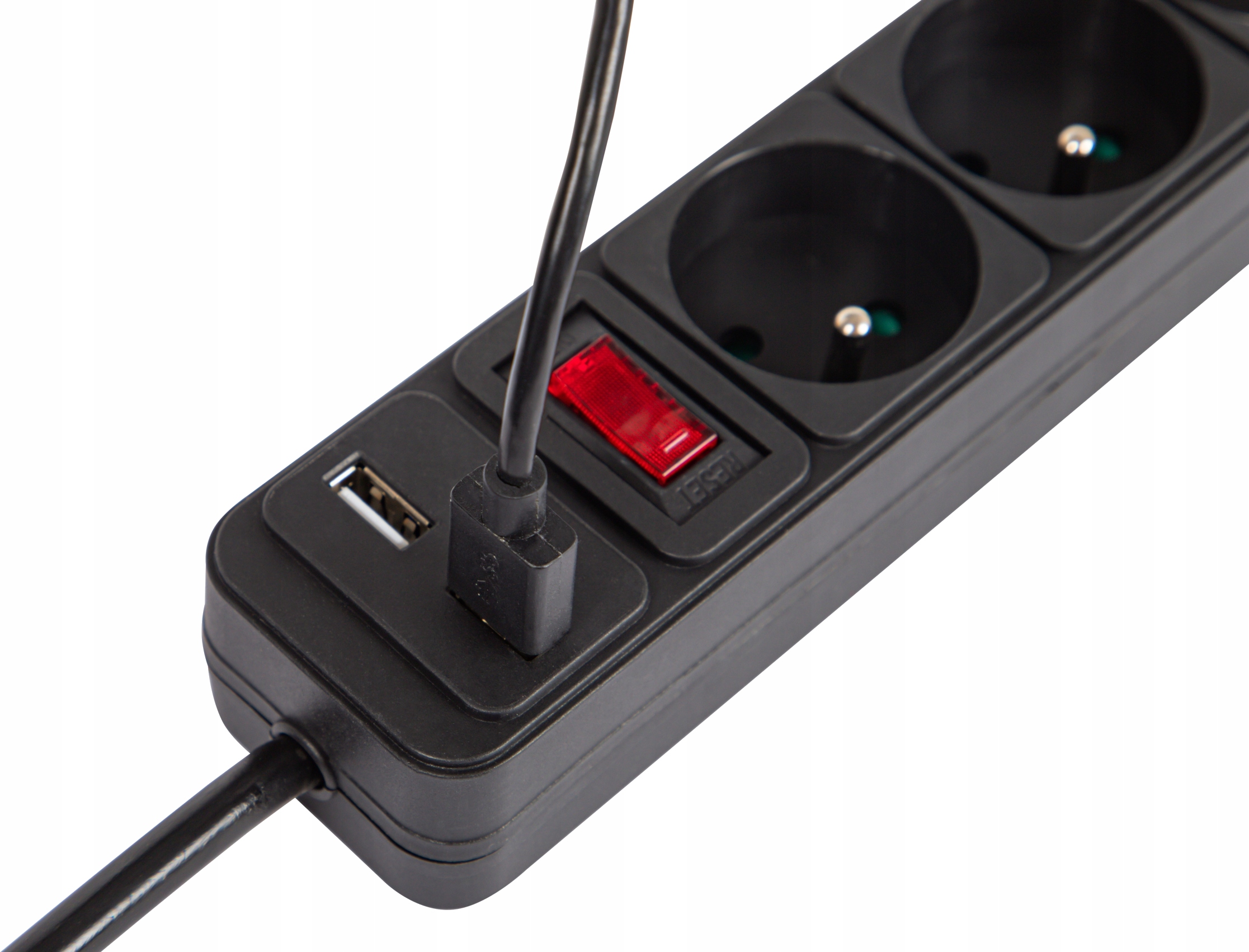 PRZEDŁUŻACZ LISTWA ZASILAJĄCA WŁĄCZNIK 3 GNIAZDA 5M ŁADOWARKA 2xUSB 2.1A Marka inna
