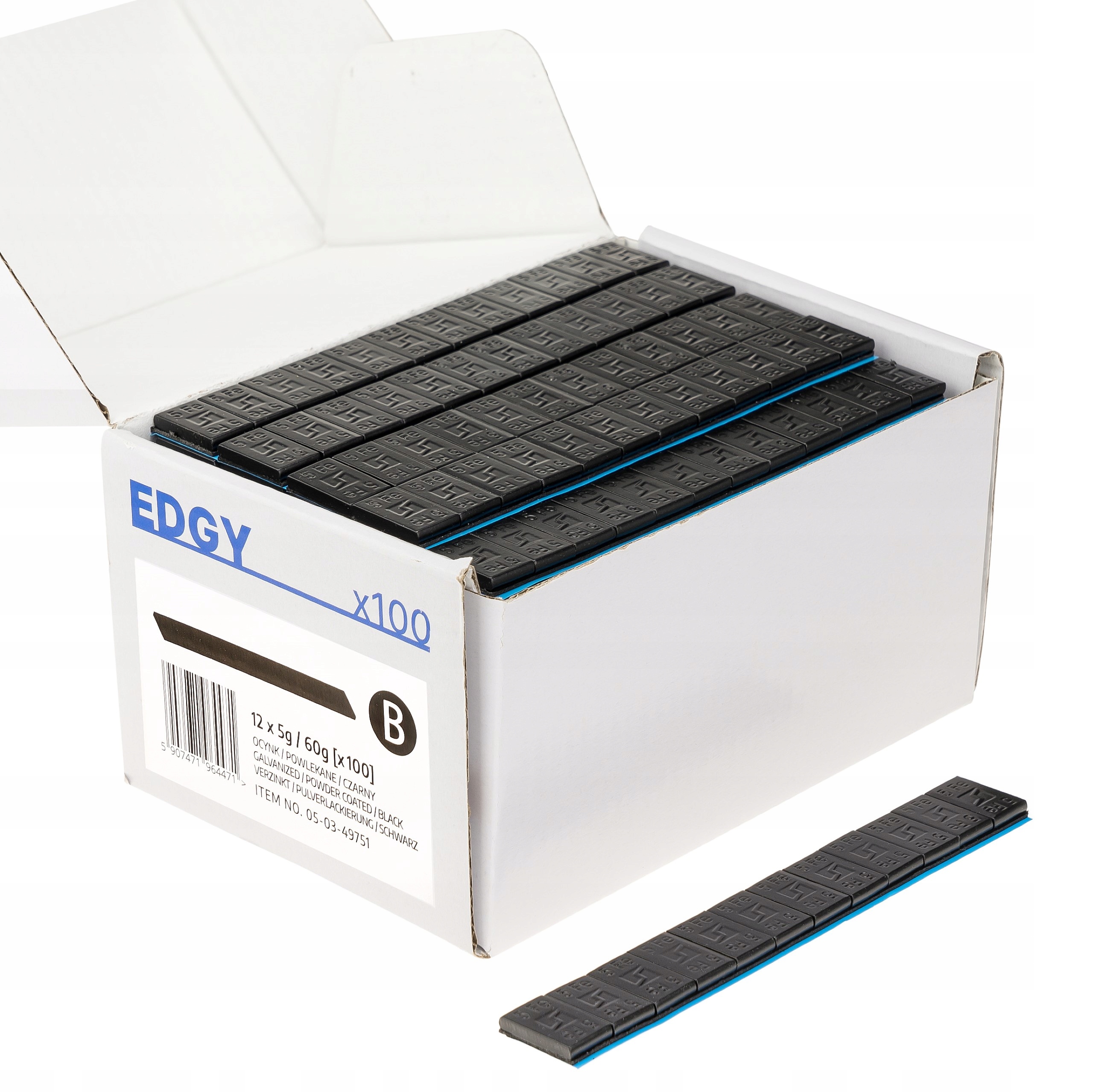 CIĘŻARKI KLEJONE DO FELG KÓŁ ALU CZARNE 5G STIX 100SZT PASKÓW EDGY SLIM Marka Stix