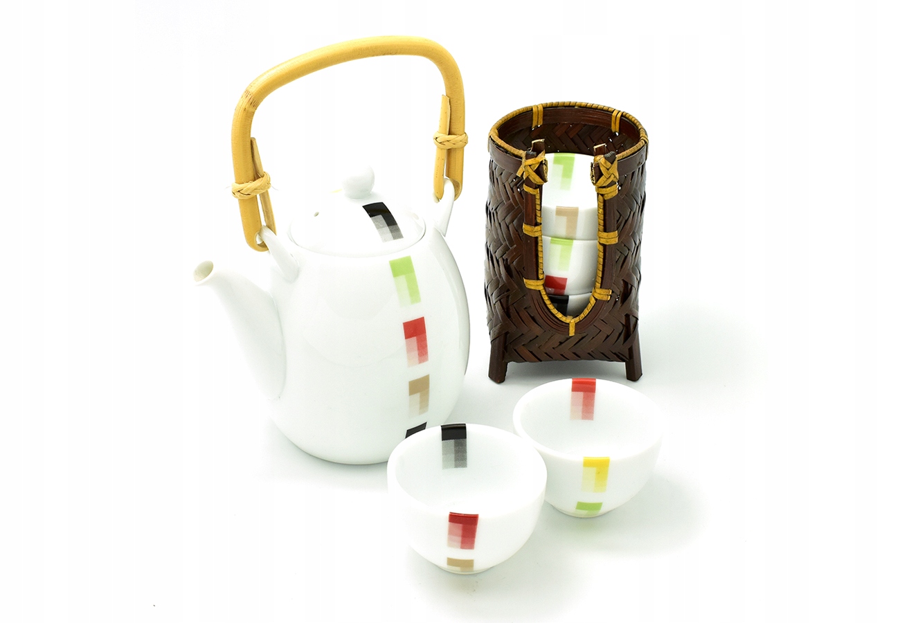 Levně Sada na čaj Harlekin čajová konvice 440 ml 5 kusů s košíkem