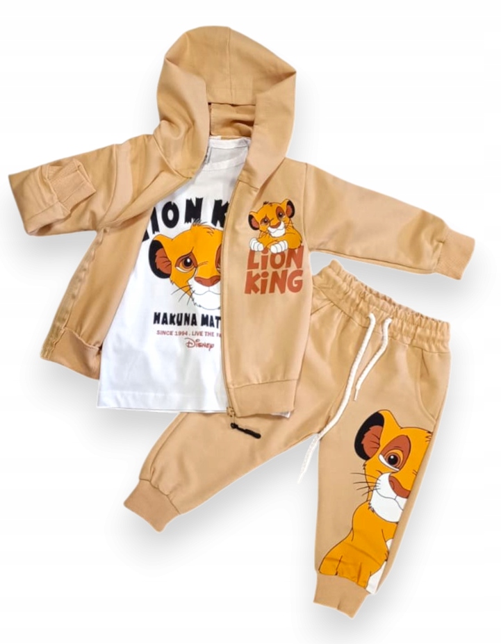 Dres Komplet 3-częściowy Lion King karmelowy biały 92/98