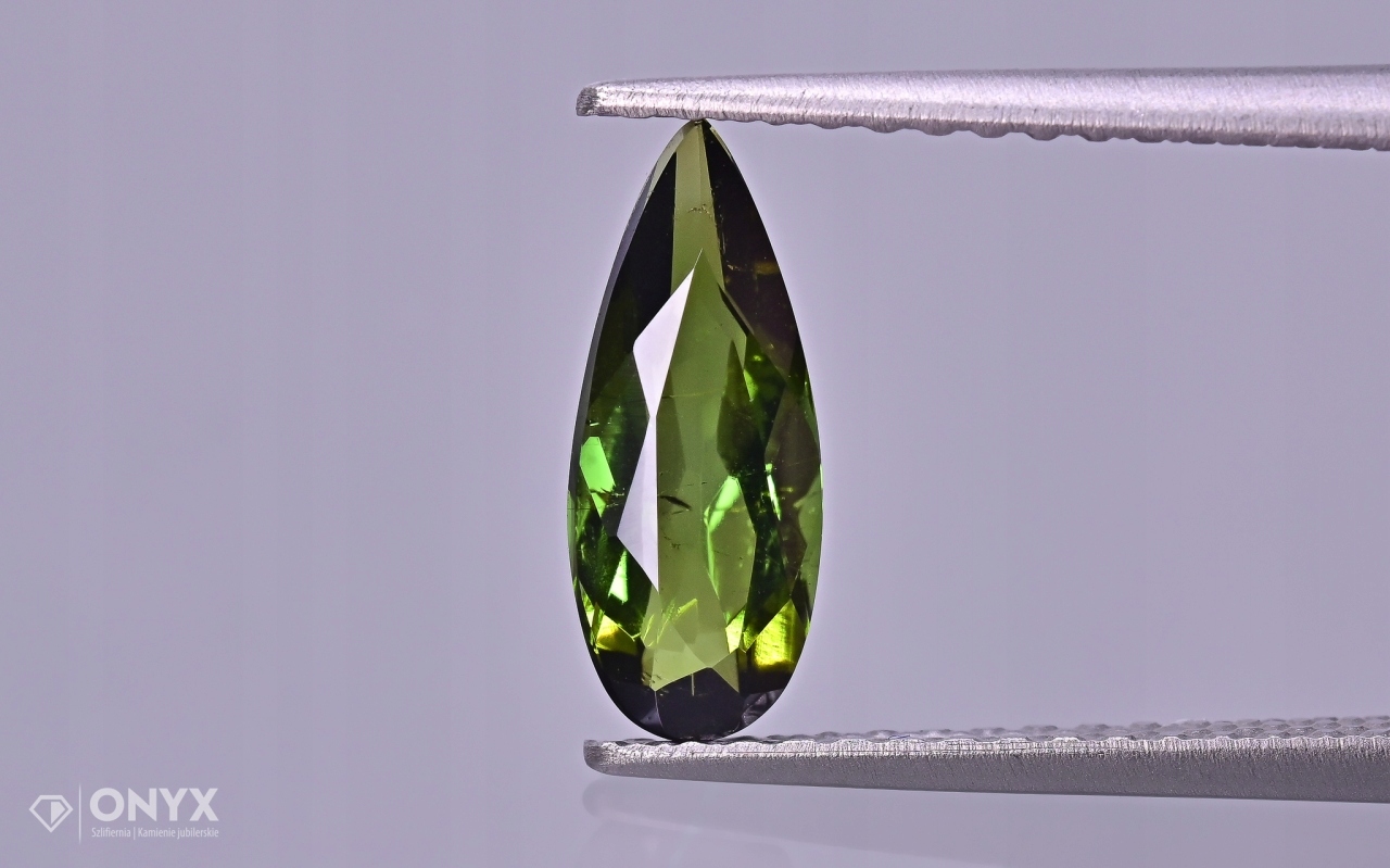 Turmalín Verdelit fazetovaná slza 10x4 mm