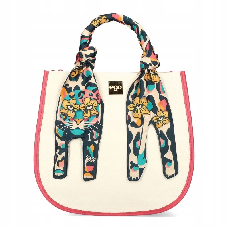 Kožená dámská kabelka Ego Kufřík střední přes rameno Pásek Šátek