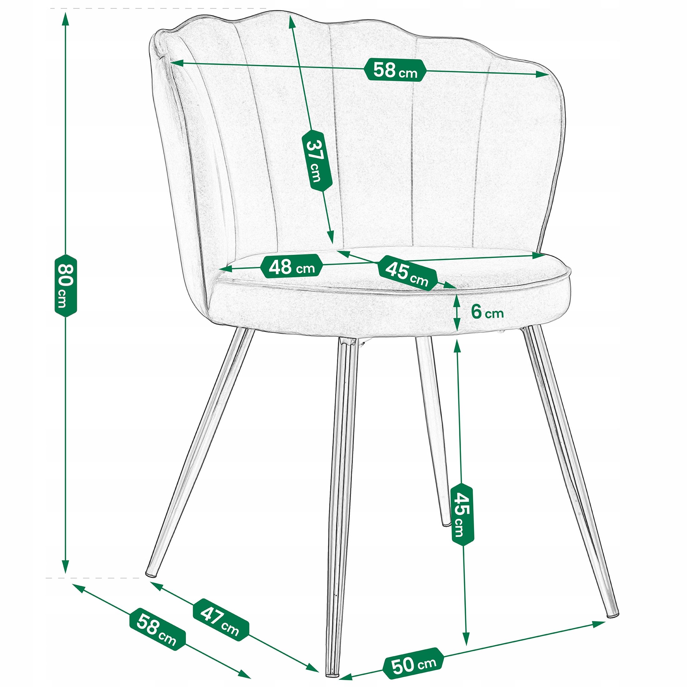 KRZESŁO welur TAPICEROWANE do salonu jadalni PIKOWANE FIORE beżowe JUMIhome Liczba krzeseł w zestawie 1