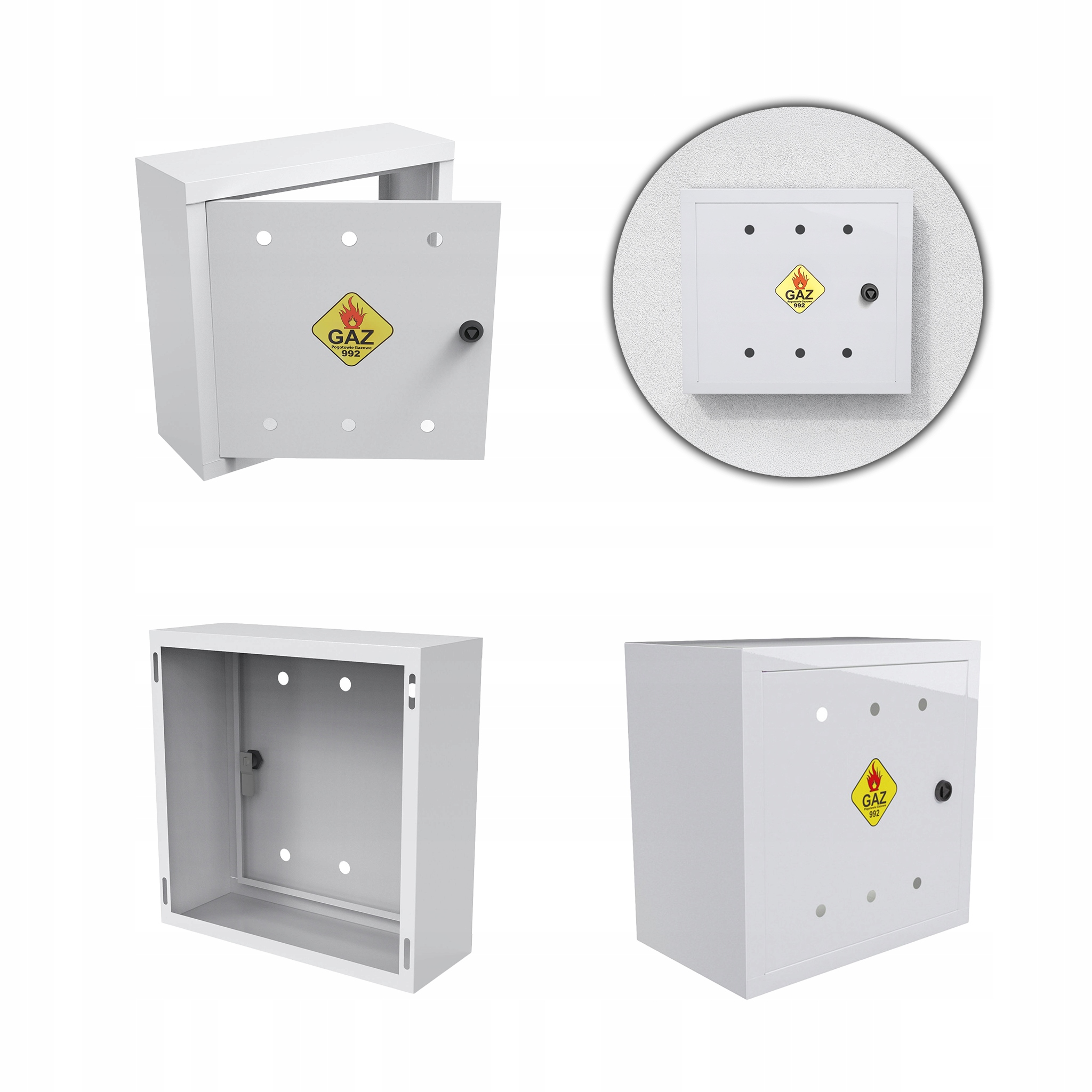 Plynová Skříňka 40x40x25 Bílá Šedá Skříňka Na Plynový Ventil Ocelová