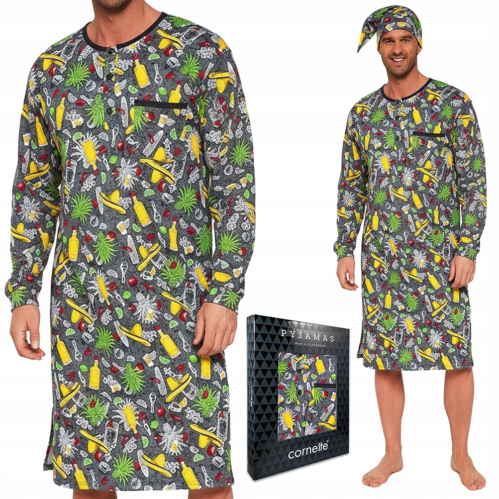 Noční Pánské pyžamo s dlouhým rukávem Cornette 110/05 XXL
