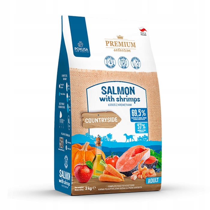 Levně Pokusa Salmon Shrimps Losos S Krevetami A Bramborami Bílá Ryba 3 Kg