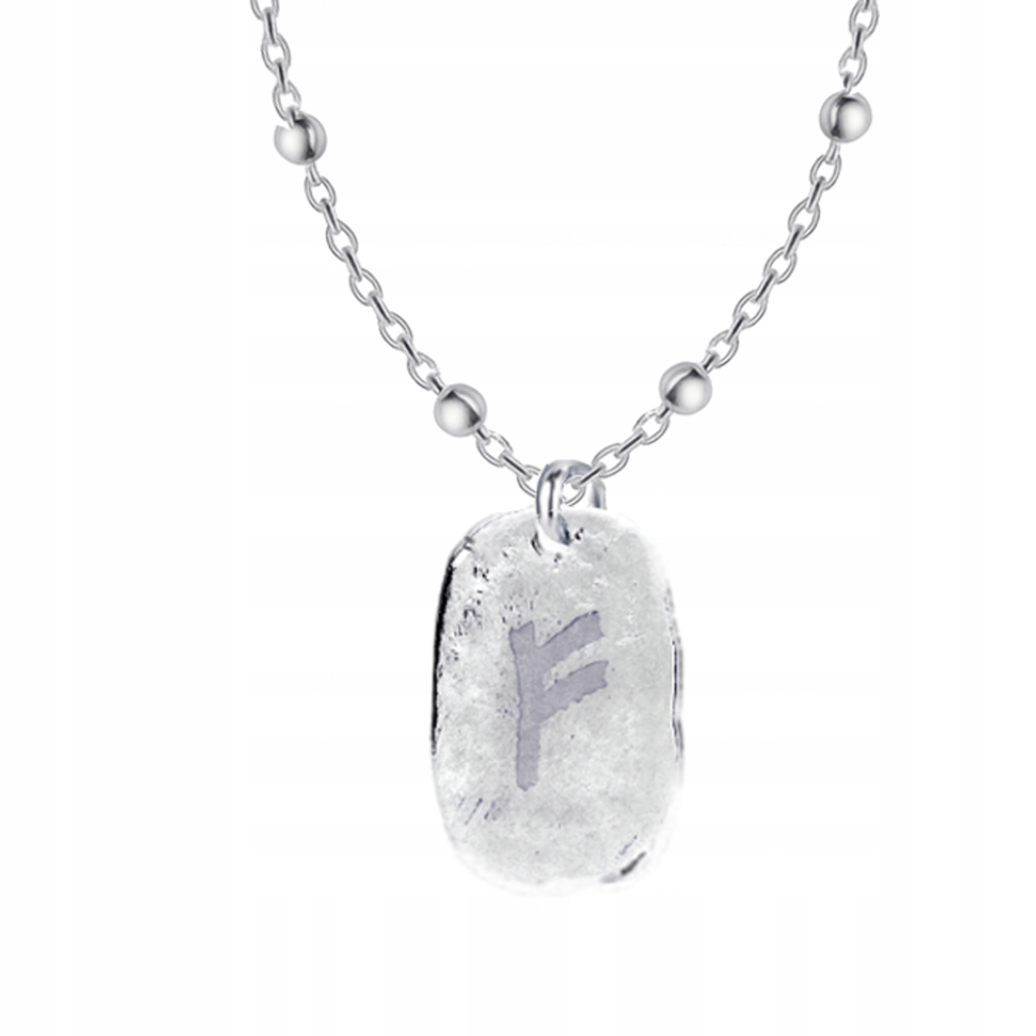 Runa Fehu Wiking Stříbrný kuličkový náhrdelník stříbro 925