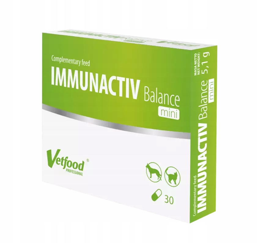 Levně Immunactiv Balance Mini podpora imunity psa a kočky 30 kapslí Vetfood