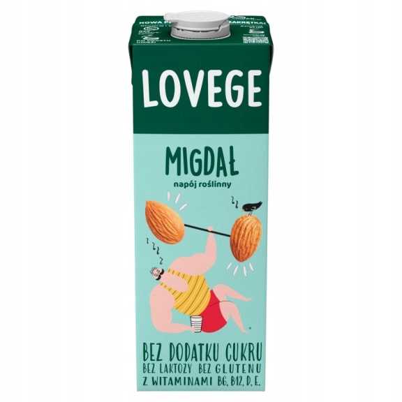 Levně 9 x Lovege mandlový nápoj bez cukru (bezlepkový)