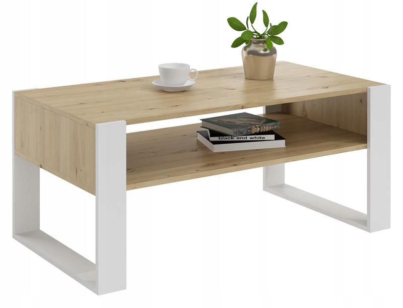 Lavica konferenčný stolík Kaja 120 cm dub artisan-biela loft retro Per